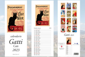 Wandkalender 2023 Katzen vintage Poster